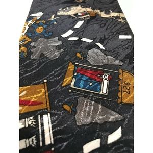 Ambassador Peacock VTG Sick Men's Tie Car Building Hand Made Novelty W 3.5 L 54